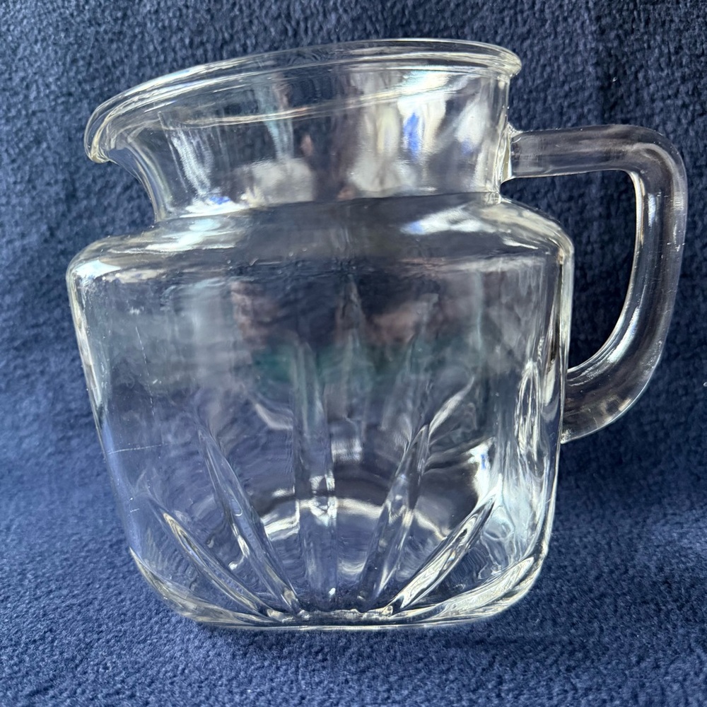 Federal Glass Star Square Clear Pressed Glass Pitcher Vintage